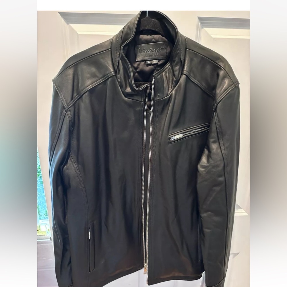 Vintage Leather Mens Lambskin Racer Leather Jacket New